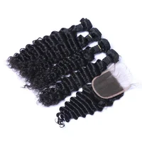 

cheap virgin brazilian human hair extensions virgin cuticle aligned deep weave hair bundles with closure remy hair weft