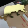Etching Raised Eletrophated hollow Gold Animal Metal Bookmark