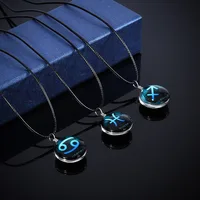 

Wholesale Fashion Accessories Women Fancy Glass Gemstone Zodiac Necklace