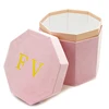Custom Printed Round Shaped Gift Pink Velvet Paper Hexagonal Flower Hat Box