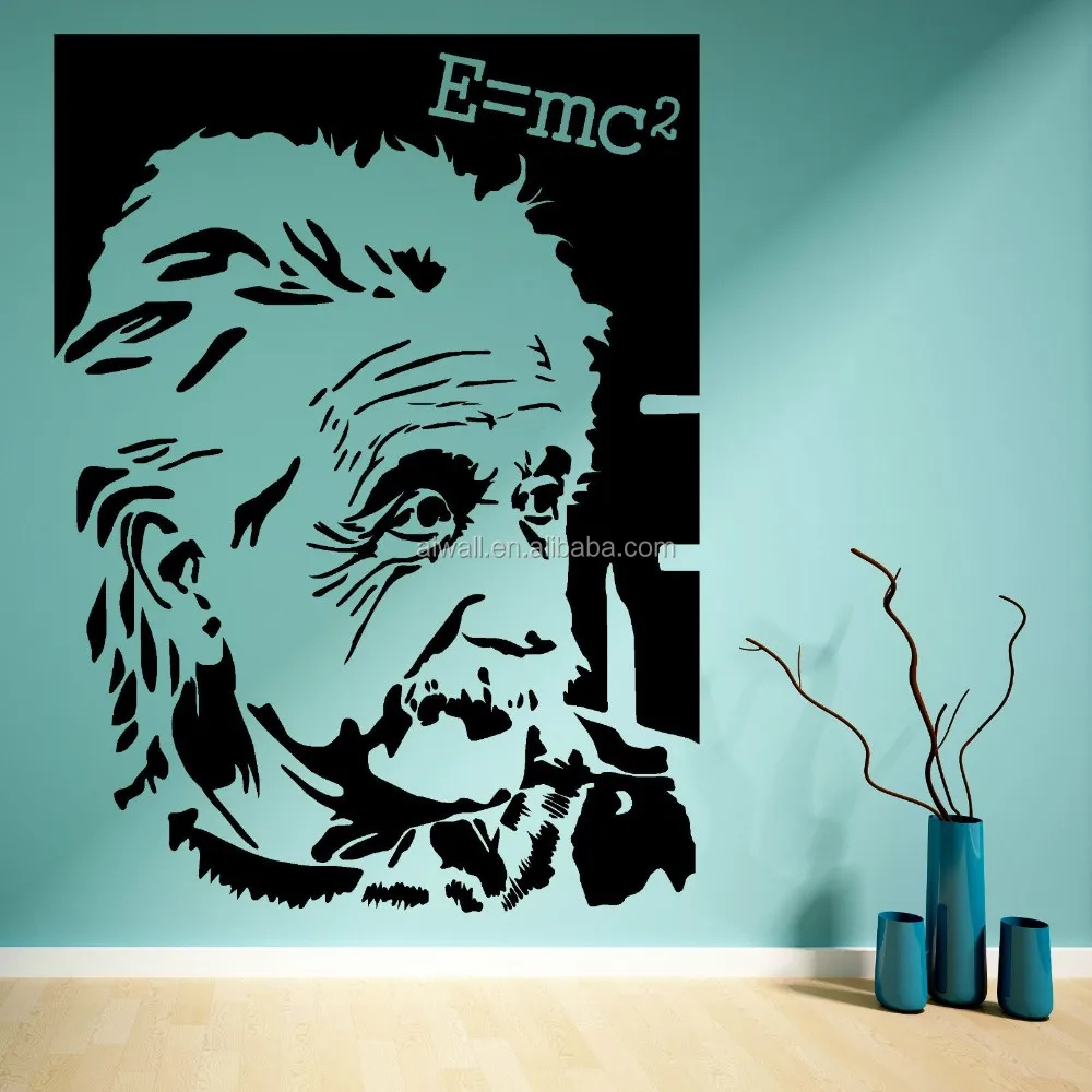 Портрет Эйнштейна на стене