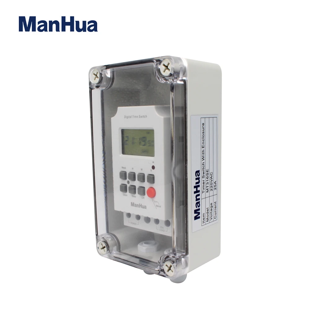 Manhua Mt316se Low Price Digital Waterproof 25 Amp Ip65 Timer Switch