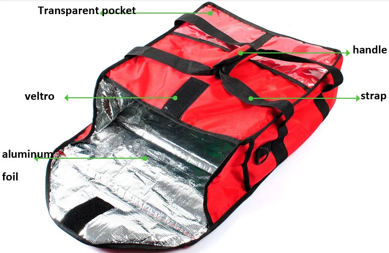 3pcs 12 Pizza Hut Bag Aluminum Foil Insulated Pizza Delivery Bag