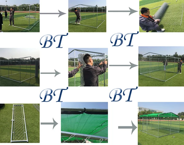 Large Custom Chain Link Metal Dog Kennel Outdoor Pet House Dog Runs Cage