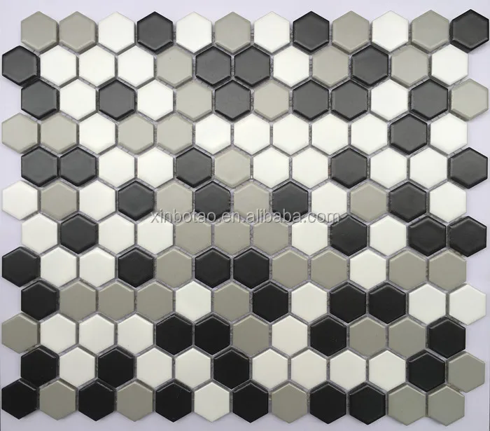 Yellow Ceramic Floor Tiles Hexagon Glazed Matt Porcelain Mosaic Tile