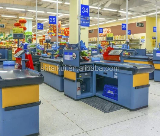 New Design For Supermarket And Retail Cash Register Table Checkout