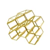 6 Bottle Free Standing Stackable wrought iron hexagon honeycomb wine rack