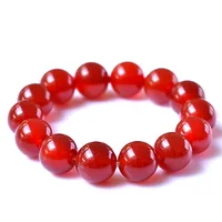 

High Quality A Class Natural Red Agate Bracelet Gemstone Stretch Beaded Bracelet for Women