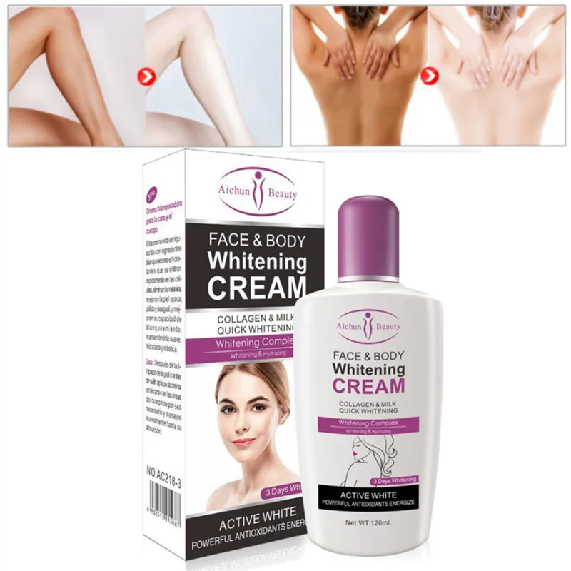
Aichun Body Cream For Dark Skin Bleaching Brightening Body Lotion Whitening Cream 120ml Private Parts Formula Armpit Whitener 