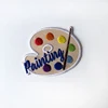 Customized high quality color paint tray 3D embroidery patches for DIY garment