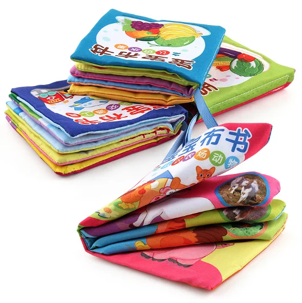 
Baby Ring paper fabric book Baby Tear not rotten early teaching book 3D Baby cloth book 