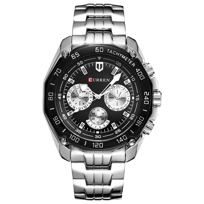 

CURREN 8077 Men Casual Business Quartz watch Luminous Pointer Three Decorative Sub-dials 3atm Water Resistant Wristwatch