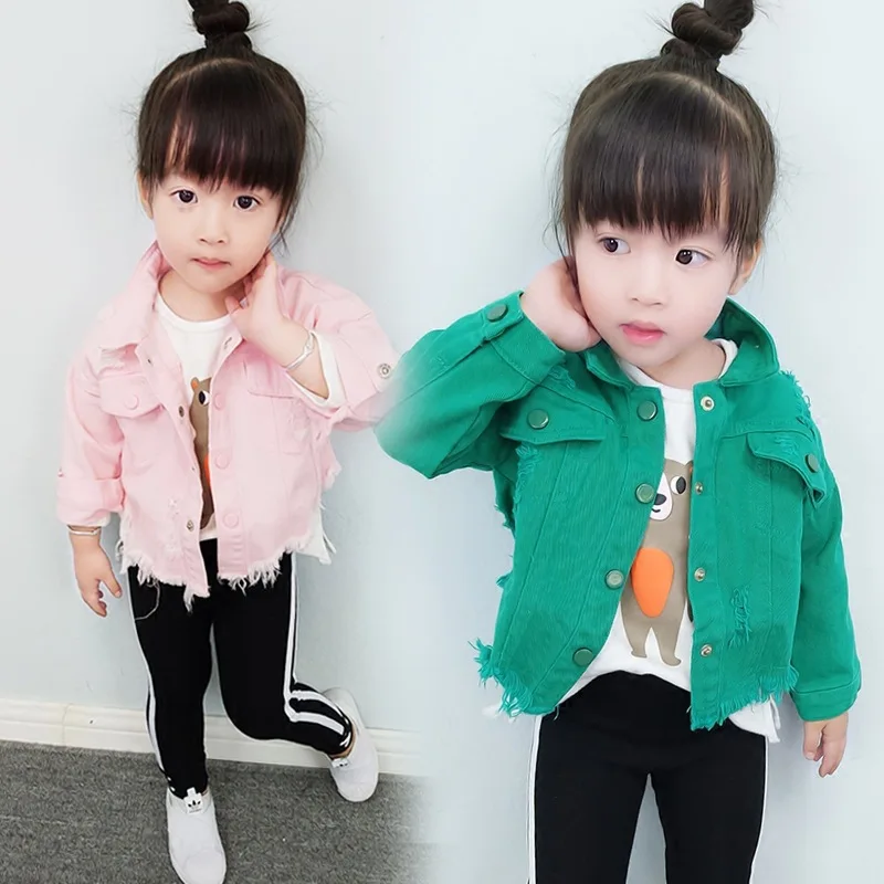 Kids denim jacket baby denim clothing jacket girls