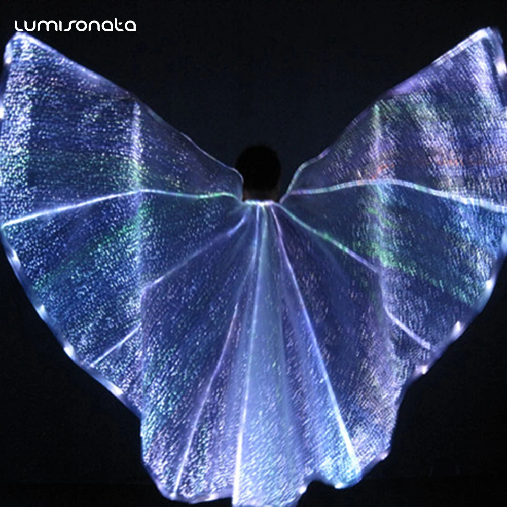 

RF Remote controlled fiber optic fairy wings led belly dance isis wings carnival butterfly wings costume