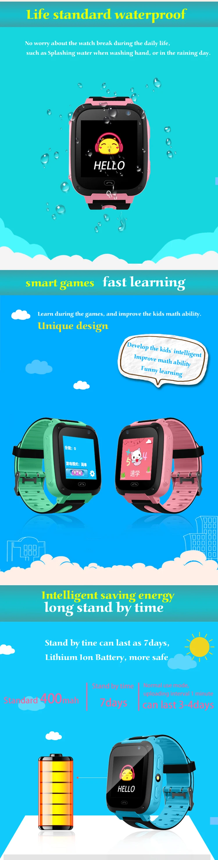 Mobteck -Q9 Smart Watch kids with 2G SIM card dial Call Anti