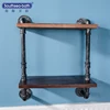 Handmade Hanging Towel shelf solid oak with hammered metal