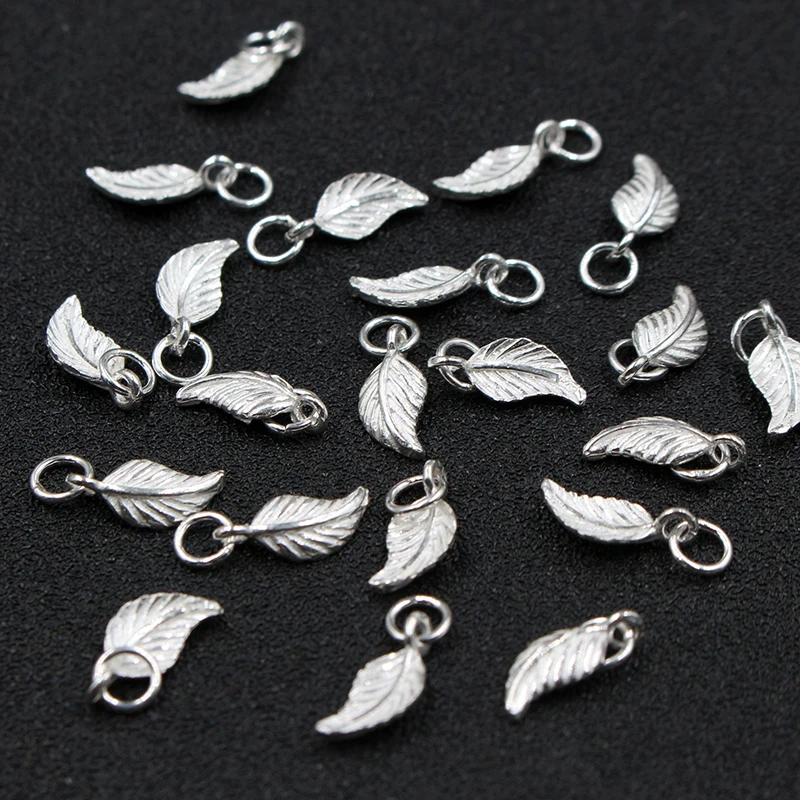 

Wholesale jewelry making accessory leaf shape 925 sterling silver hollow pendant
