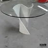 malaysia modern glass dining table designs customized size 6 seater table