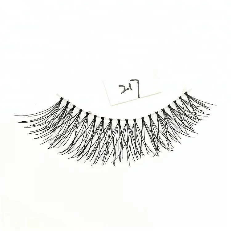 

Soft New Design Fake Fiber Synthetic False Eyelashes 3D Silk Fibre Lashes with 5 Pairs Package, Natural black