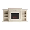 Wood cheap marble fireplace hand carved for home decoration electric surround