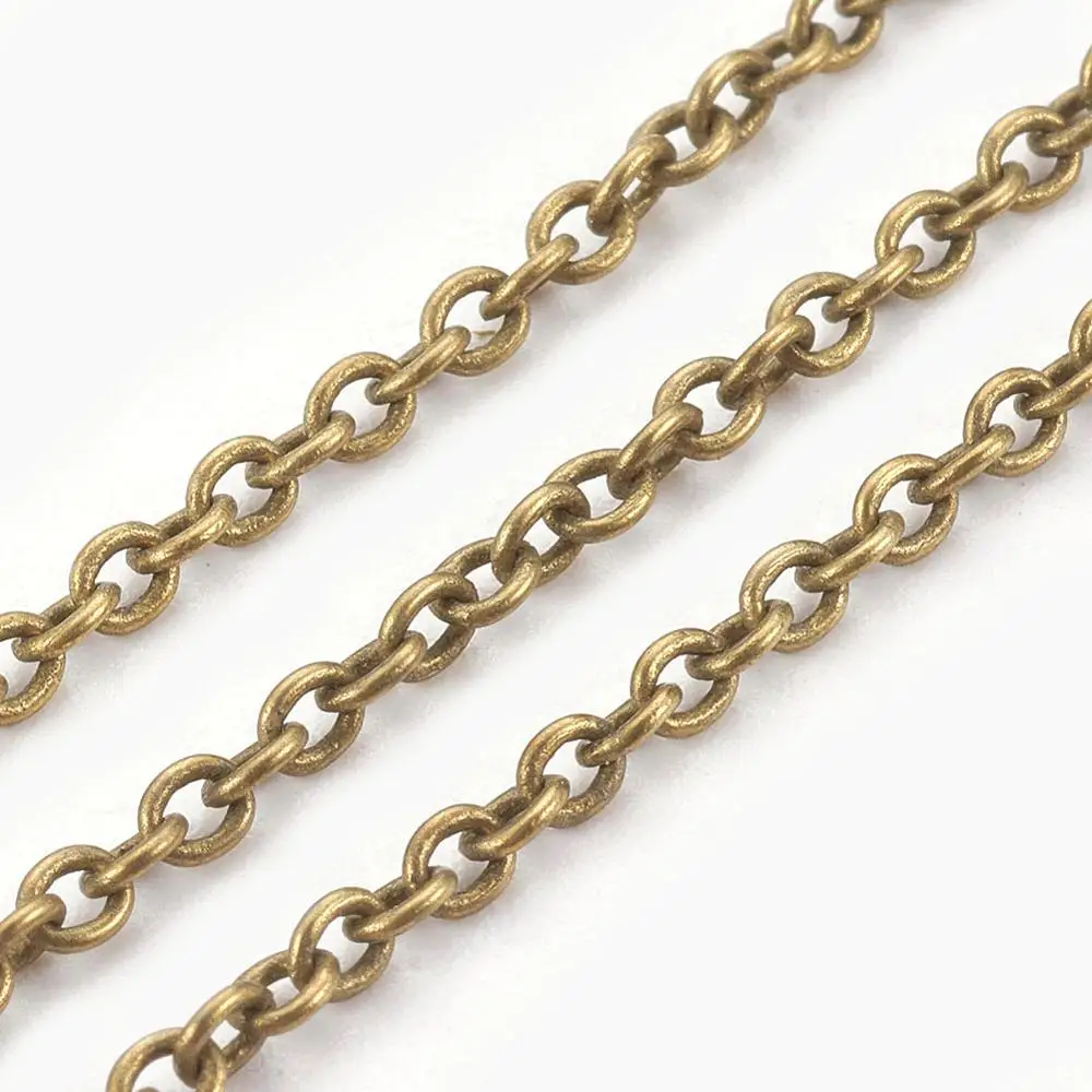 

PandaHall Soldered Brass Cable Chains with Spool Lead Free and Nickel Free Chain Antique Bronze Link about 3x2x0.6mm 92m/roll