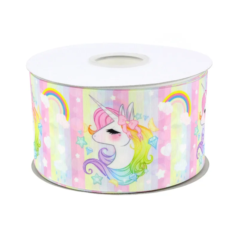 Popular Unicorn Grosgrain Ribbon 75mm Unicorn Design Ribbon