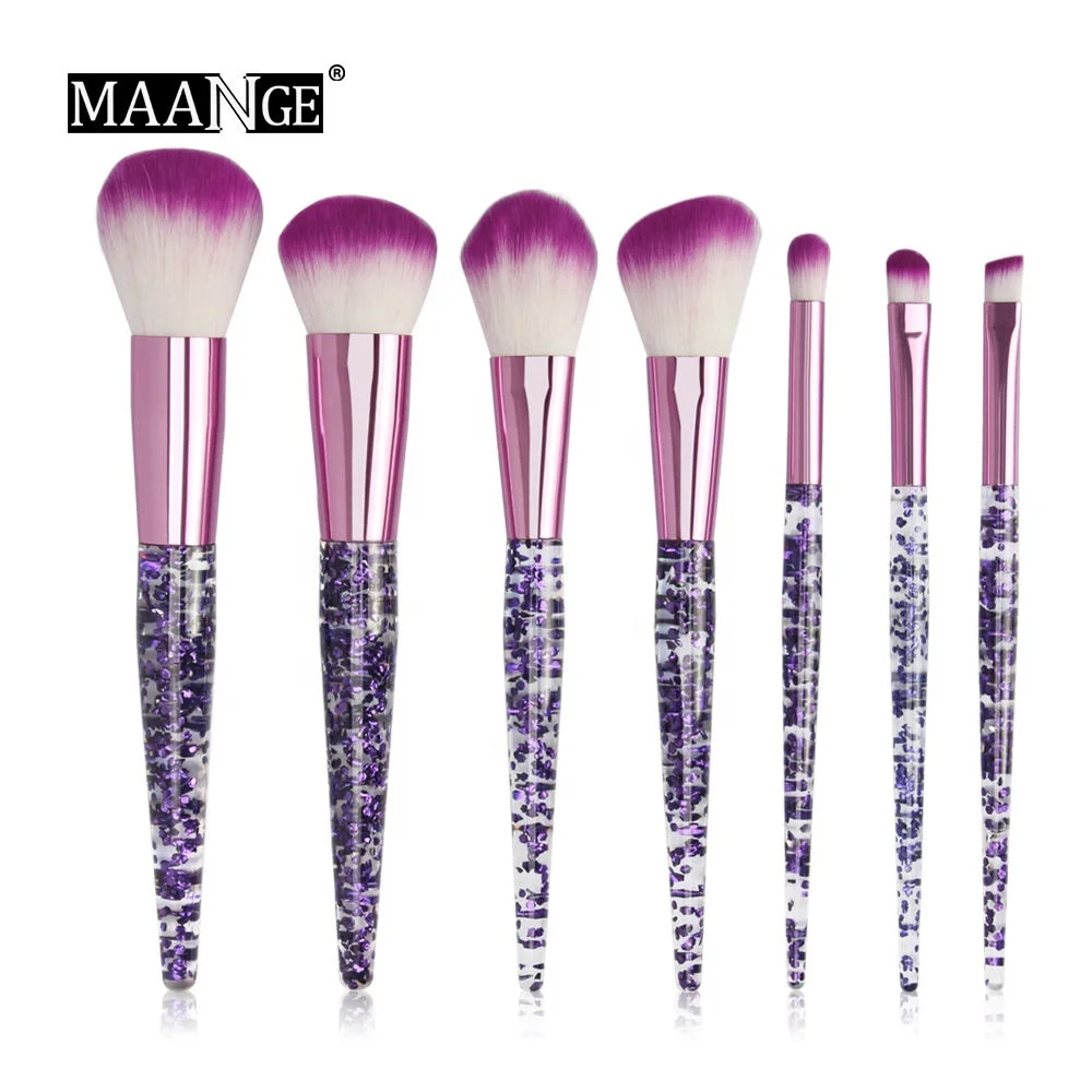 

13Years Professional Manufacturing MAANGE 7Pcs / Set Exquisite Makeup Brush Thin Bristles Crystal Makeup Brush