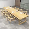 modern office furniture solid wood long conference table meeting table pine wood furniture