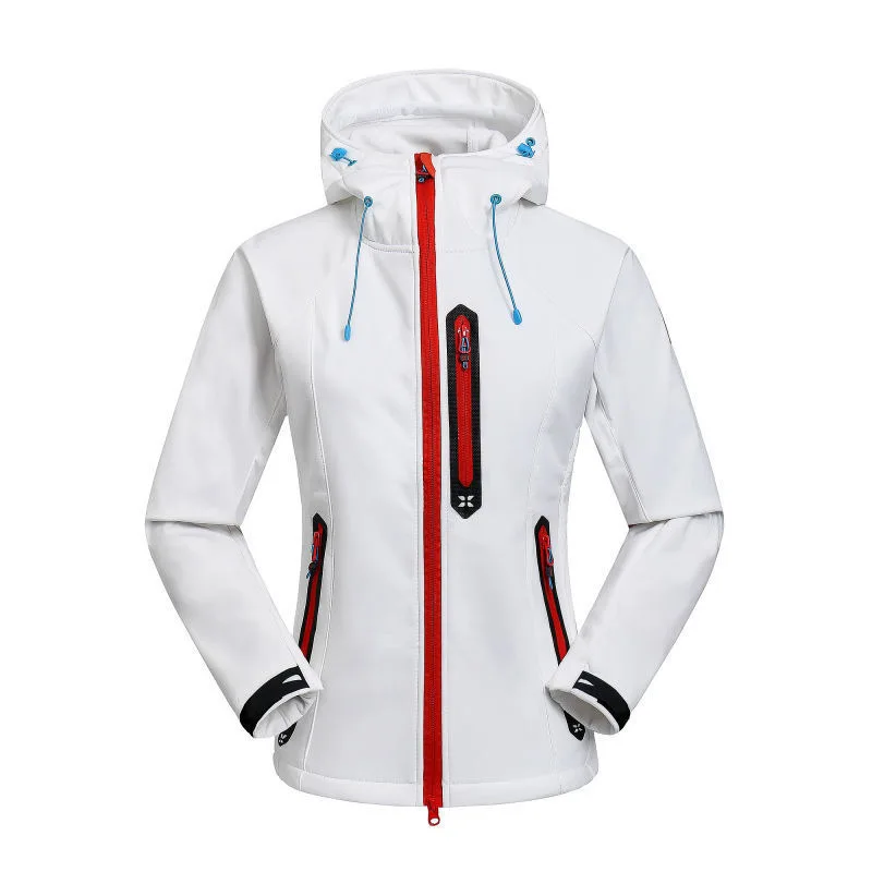 

women outdoor Clothes Hooded Sport Softshell Jacket waterproof breathable outdoor jacket, Picture