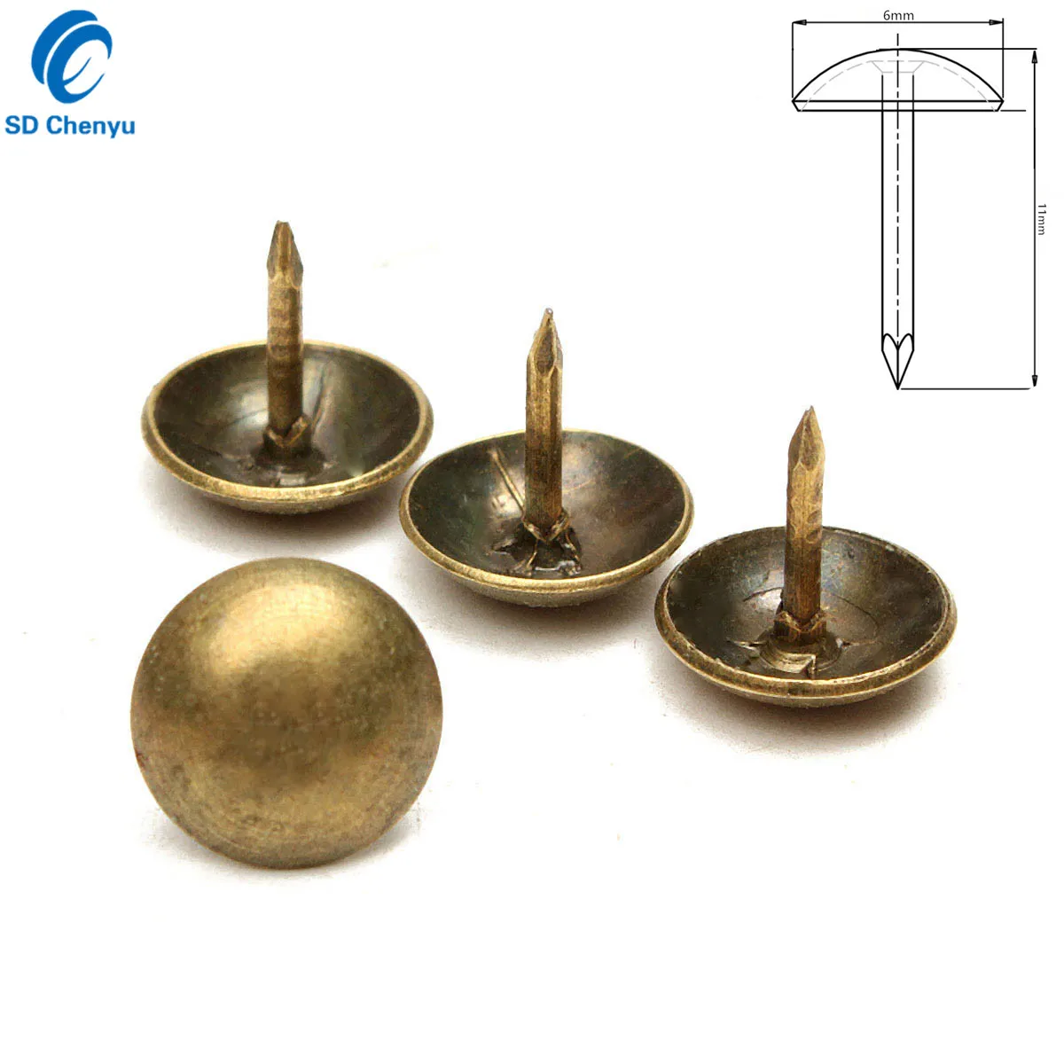 thumbnail image 2 of 5 Antique Bronze Decorative Nail Head Caps – Vintage Steel Screw/Bolt Covers 2 of 3