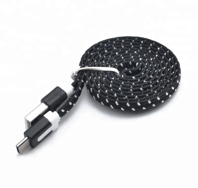 

1m Nylon Braided Type-c Usb Cable Quick Charger 3.0 Usb Type-c Cable For Mobile Phone, Black/ red/white/golden/gray/pink