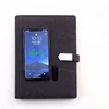 Wholesale Durable Hardcover PU Leather Power Bank Usb Wireless Charging Notebook