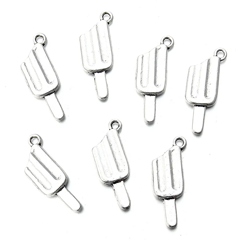 

Wholesale Charms ice cream popsicle 26x9mm Antique Silver Plated Pendants Making DIY Handmade Tibetan Silver Jewelry