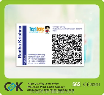 Business Card Printing Cr80 Standard Size With Qr Code Pvc