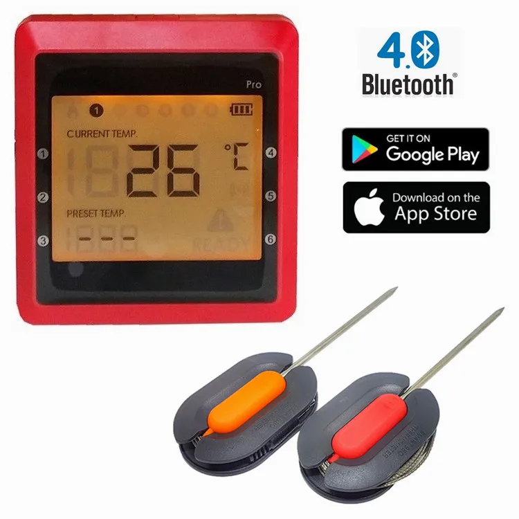Sh253d Wireless Smart Bluetooth Thermometer For Measuring Meat And Bbq
