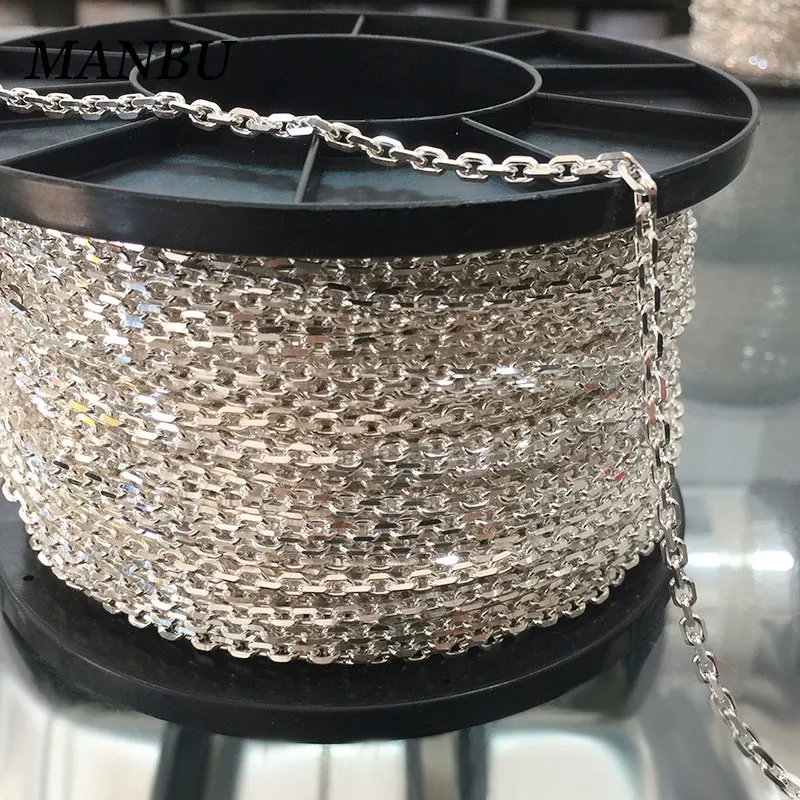 Silver Chains For Jewelry Making Silver Chain Roll 925 Rolo Chain 1.3mm