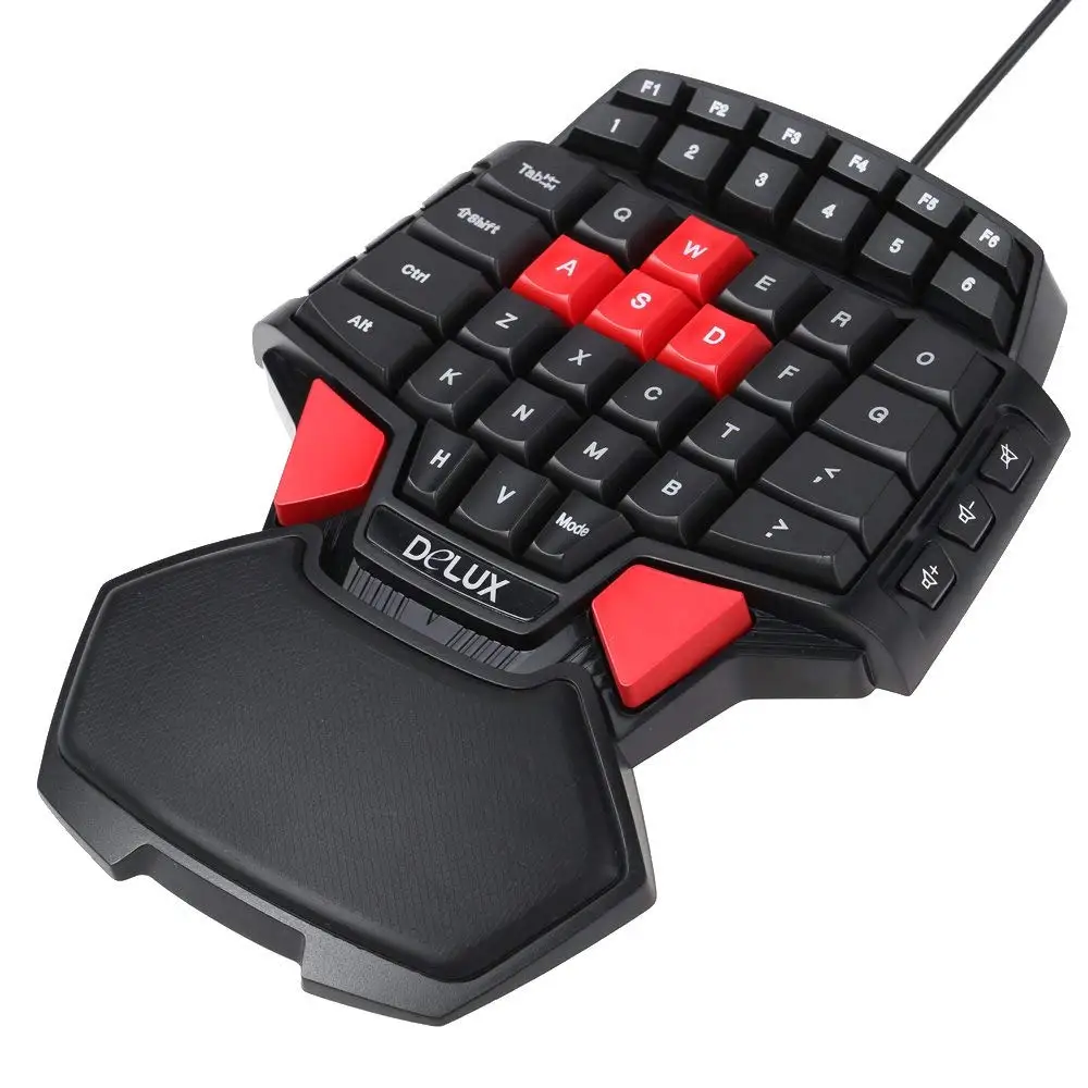 Get Quotations · XABegin 1pc Gaming Keyboard for Delux T9 47 Professional One-handed USB Wired Player Keyboard