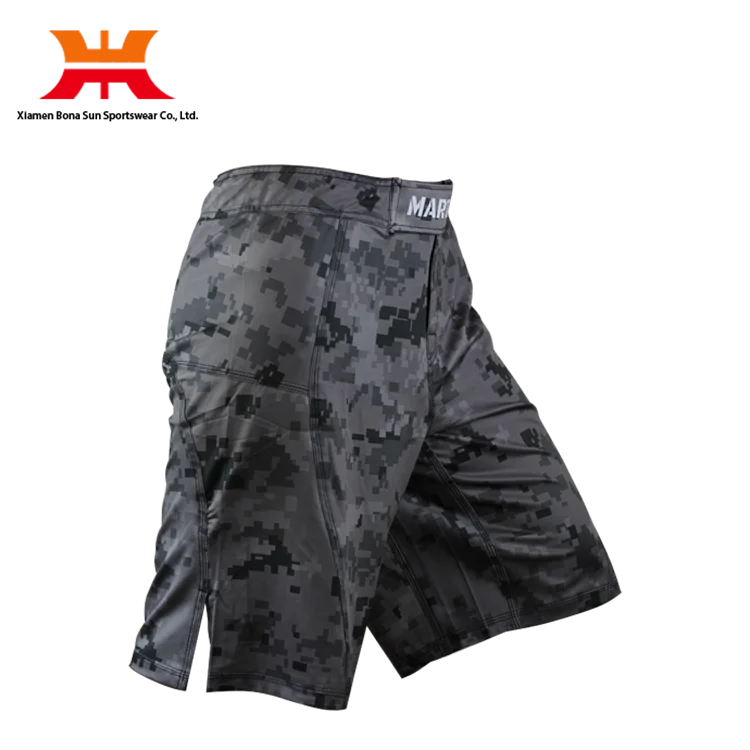 
Fashion Grey Elastic Band MMA Sprawl camouflage Shorts 
