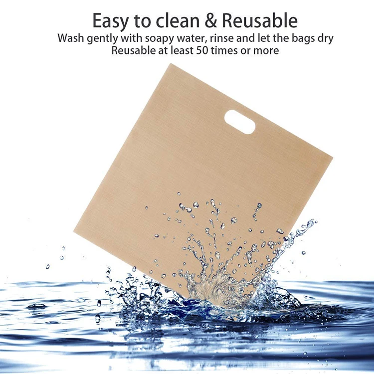 Heat Resistant Non Stick Ptfe Toaster Bag Reusable Oven Roasting Bag