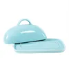 GUANHONG Rectangle Ceramic Blue Butter Dish with Lid for Sale Dinnerware
