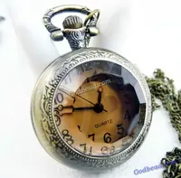 

Queena fashion Gorgeous Steampunk Pocket Watch Necklace antique brass classical pocket watch with the chain necklace pendant