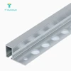 Customized Shiny Aluminium Box Section Tile Trim Profiles DoorBars Trim