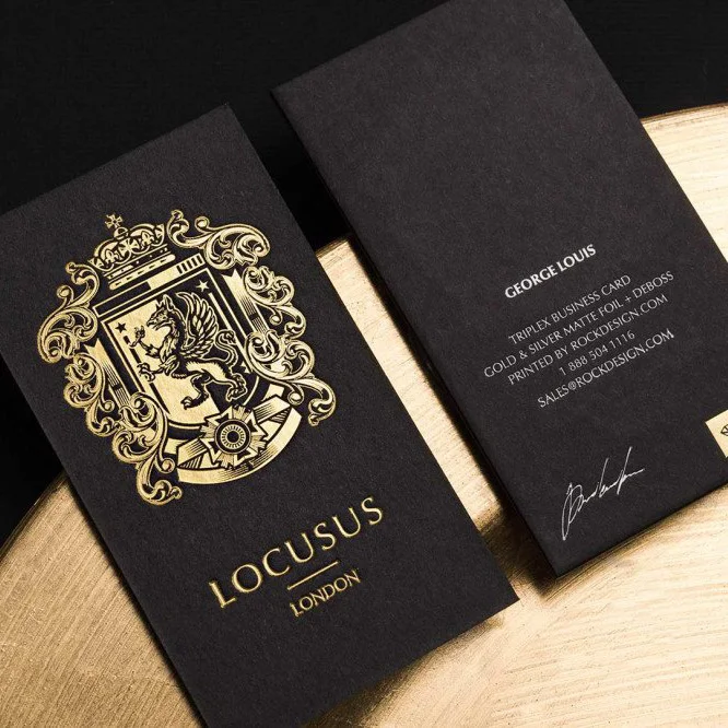 Uncoated Paper Black Gold Foil Hot Stamp Printing Business Cards View Oem Brand Logo Product Details From Guangzhou Xiangtengyun Plastic Products Co Ltd On Alibaba Uncoated Paper Black Gold Foil Hot