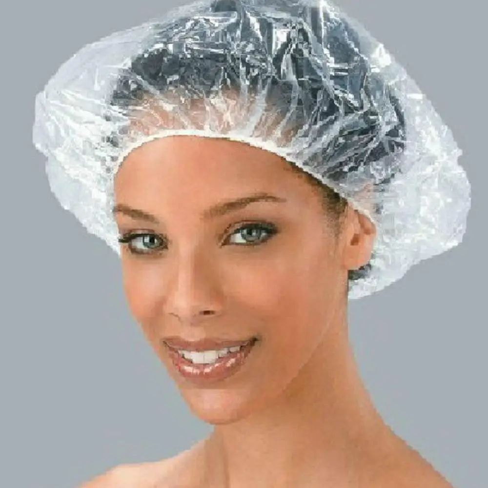

Disposable Clear Spa Hair Salon Home Shower Bathing Elastic Cap