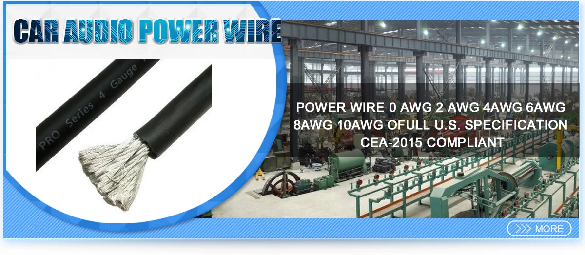 Super Soft Flexible 0ga 2ga 4ga 6ga 8ga Amp Power Cable Ground Power