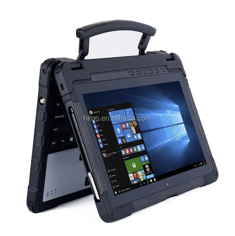 Factory 11.6inch 8G+128G Fully Rugged Tablet Laptop, Cheapest notebook computer with  Barcode Fingerprint Scanner