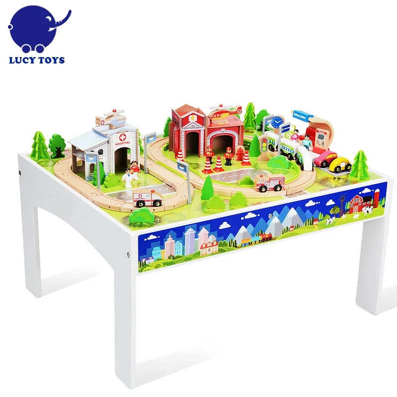 Für Verkauf 100 Stücke Kinder Hölzerne Bahnzug Spielzeug Tisch