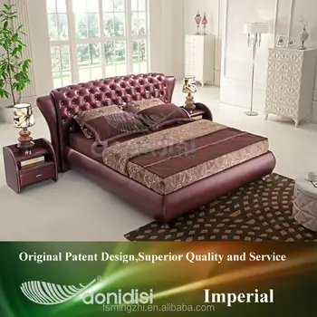 Dark Red Italian Leather Bed With Crystal Stones 1207 Buy Modern Bedroom Sets Cheap Bedroom Furniture Imported Italian Bedroom Furniture Product On