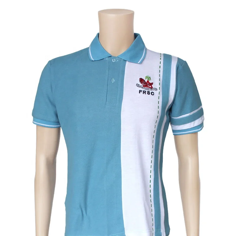 

custom new model men's two tone blank polo shirt printing, Blue & white