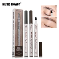 

Music Flower Patented Microblading Eyebrow Tattoo Pen Waterproof Fork Tip Eyebrow Ink Pencil 4 Heads Liquid Eye Brow Makeup